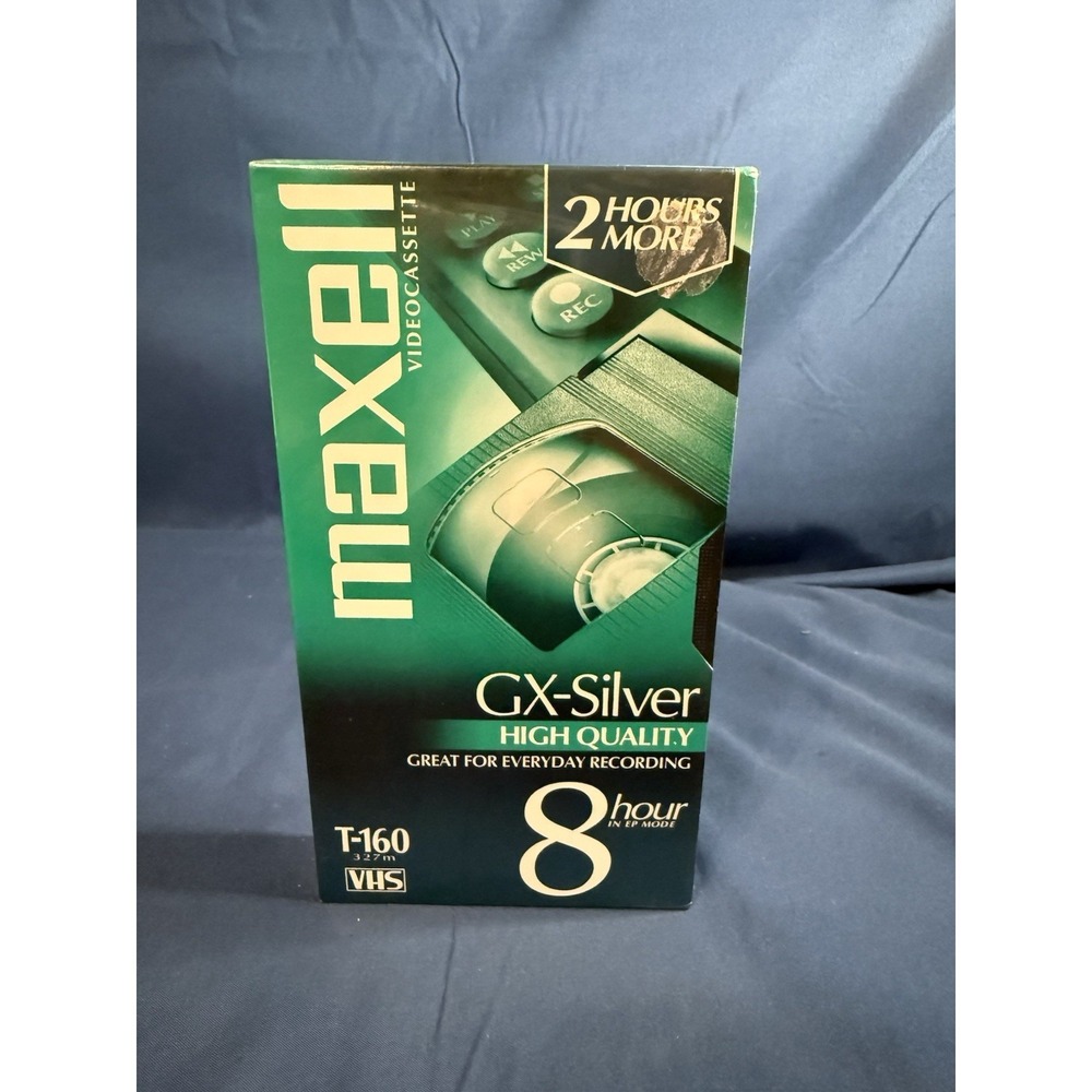 Maxell GX-Silver High Quality~8 Hour~T-160~Blank Video Cassette~NEW Sealed